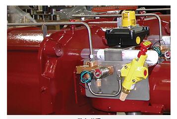 圖：帶電磁閥位置感應(yīng)的流體動(dòng)力方向控制閥（金色）