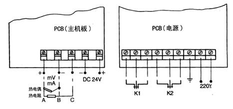 XJGA系列中型智能圓圖數(shù)顯記錄調節(jié)儀接線端子圖